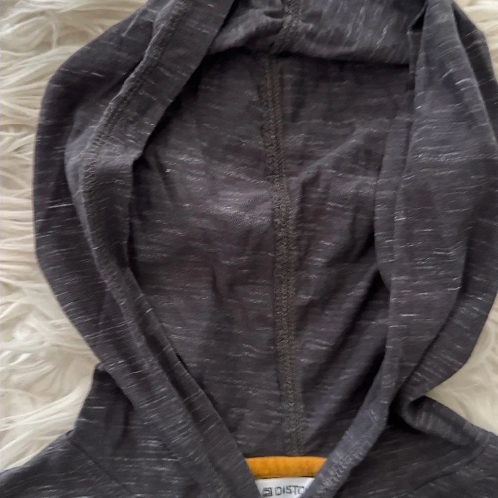 Stylish Striped Gray and Black Hooded Shirt by Distortion